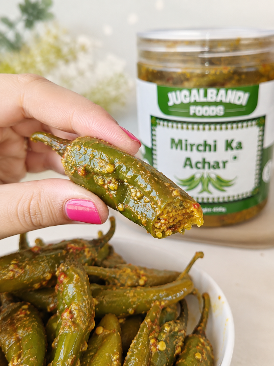Mirchi ka Achaar (Oil Free)