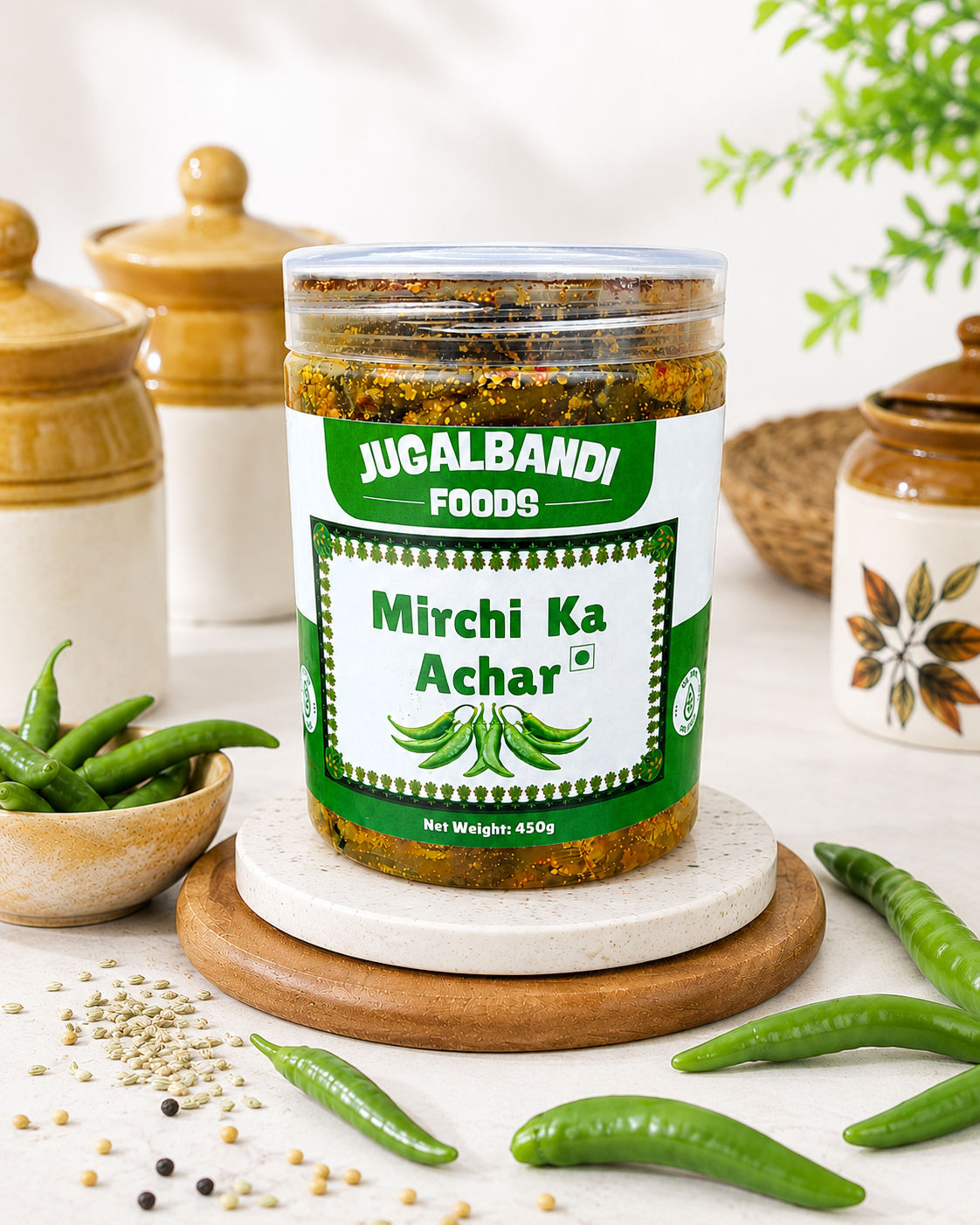 Mirchi ka Achaar (Oil Free)