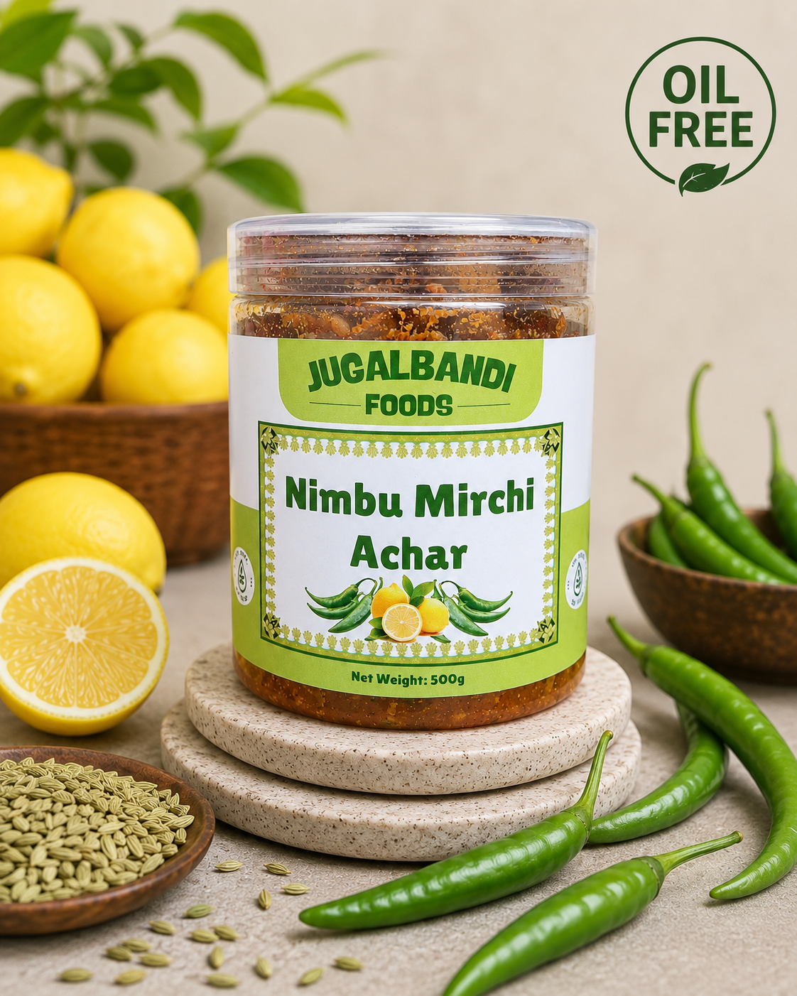 Nimbu Mirchi Achar – 100% Oil Free